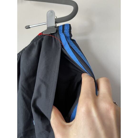 Vintage Adidas Windbreaker Pants Mens L Black Blue Stripes Zip-Ankle Track Y2K‌ - Picture 7 of 11